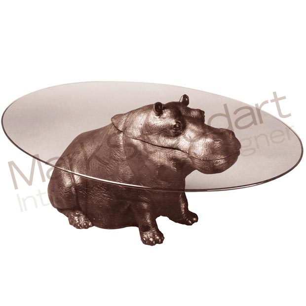 Hippo Coffee Table Meme Bespoke Bronze Sculpture Mark Stoddart Owners Club Length1375